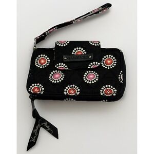 Vera Bradley Smartphone  Wristlet 2.0 -Parisian Pom Poms Black And Pink